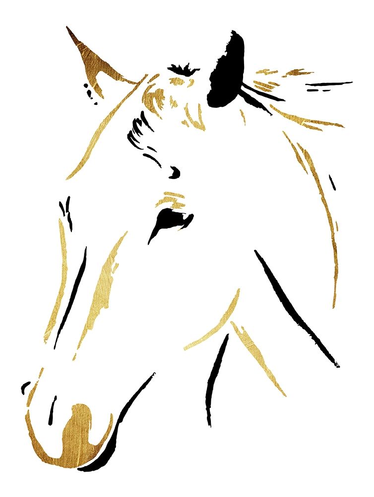 Gold Black Horse art print by OnRei for $57.95 CAD