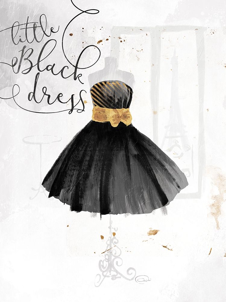 Little Black Gold Dress art print by OnRei for $57.95 CAD