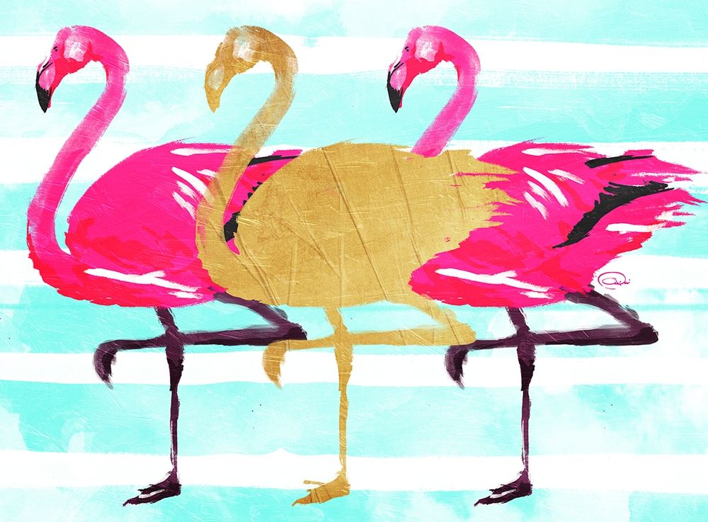 Flamingo Gold art print by OnRei for $57.95 CAD