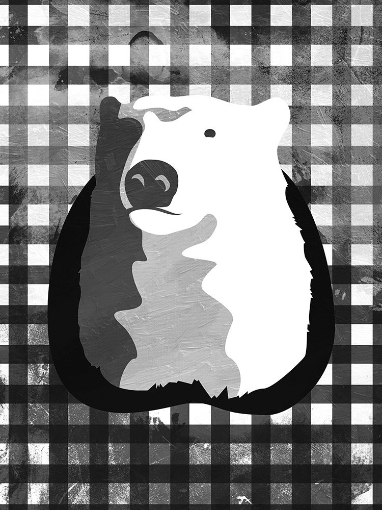 Bear BW Check art print by OnRei for $57.95 CAD