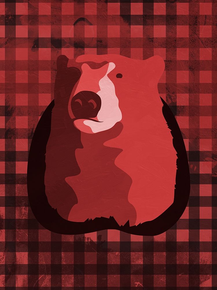 Bear Red Check art print by OnRei for $57.95 CAD
