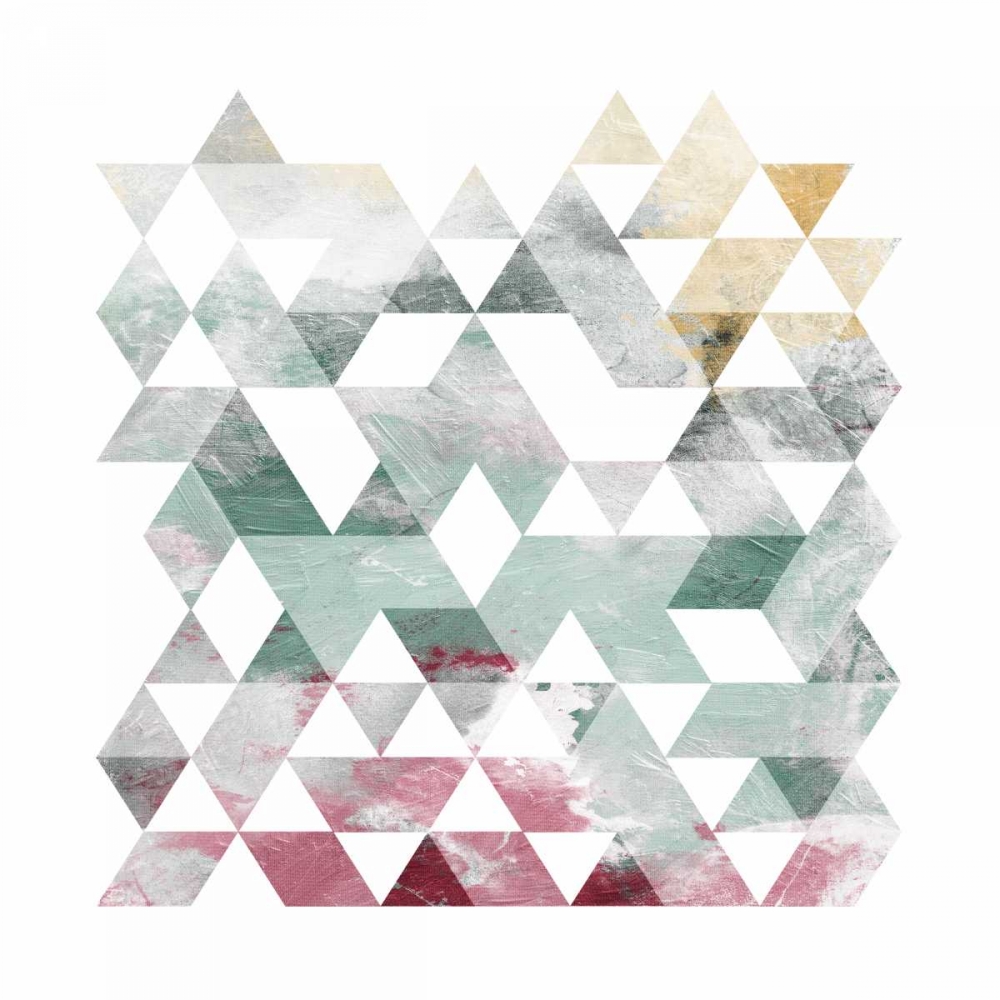 Rose Marble Triangles Mate art print by OnRei for $57.95 CAD