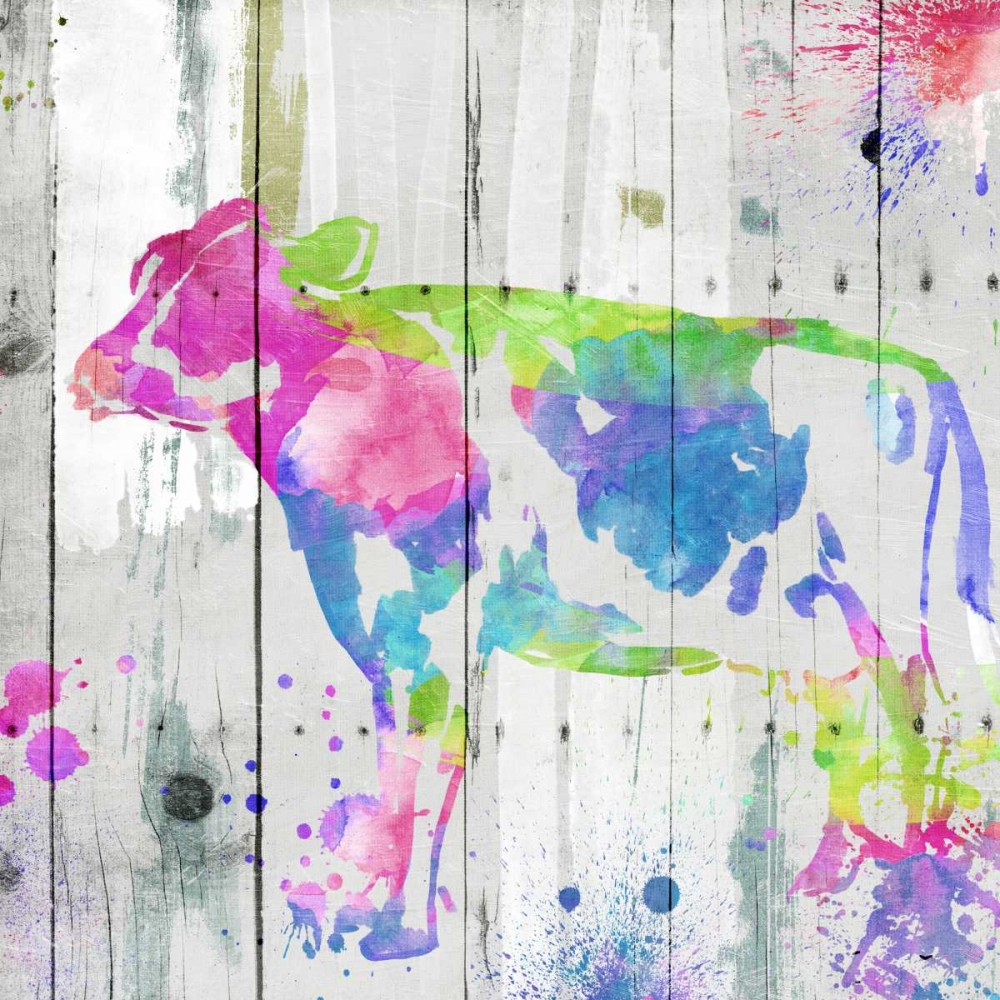 Cow Colorful art print by OnRei for $57.95 CAD