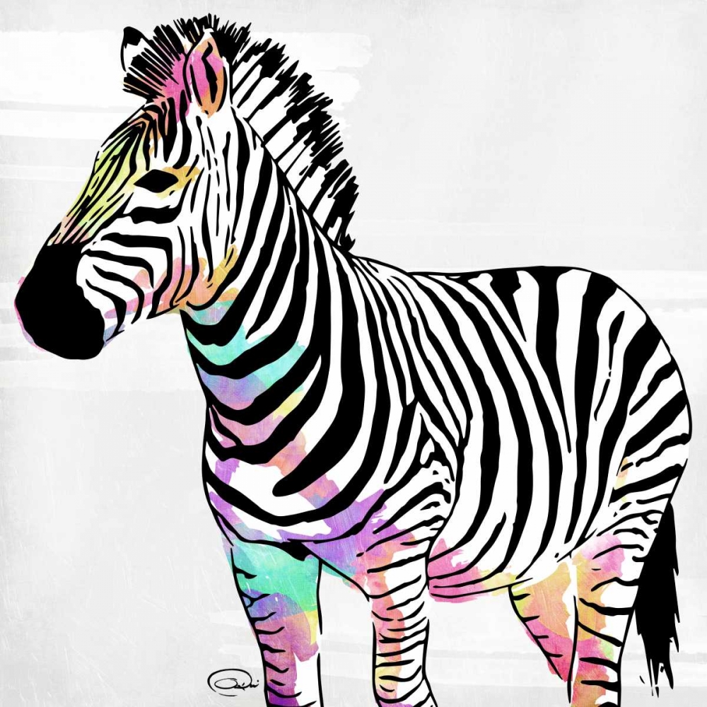 Zebra Head Colorful art print by OnRei for $57.95 CAD