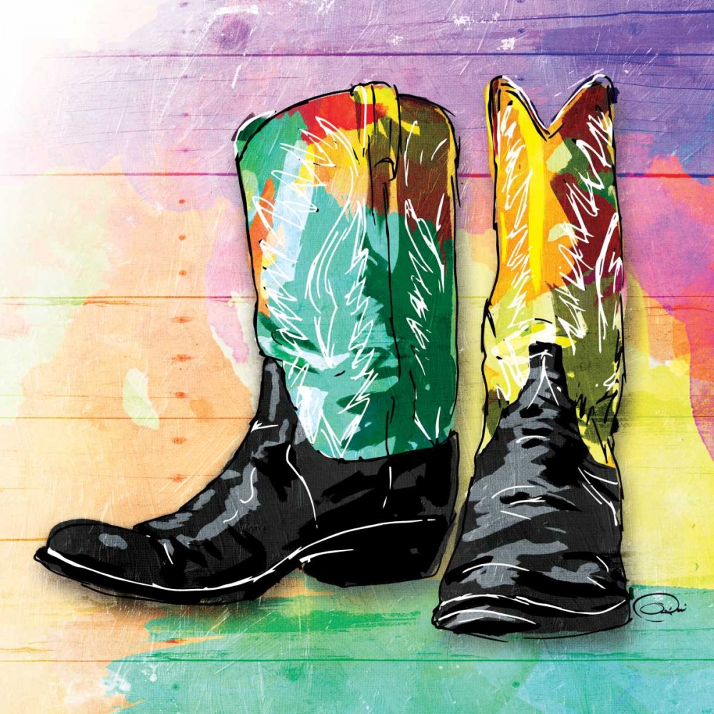 Colorful Boots art print by OnRei for $57.95 CAD
