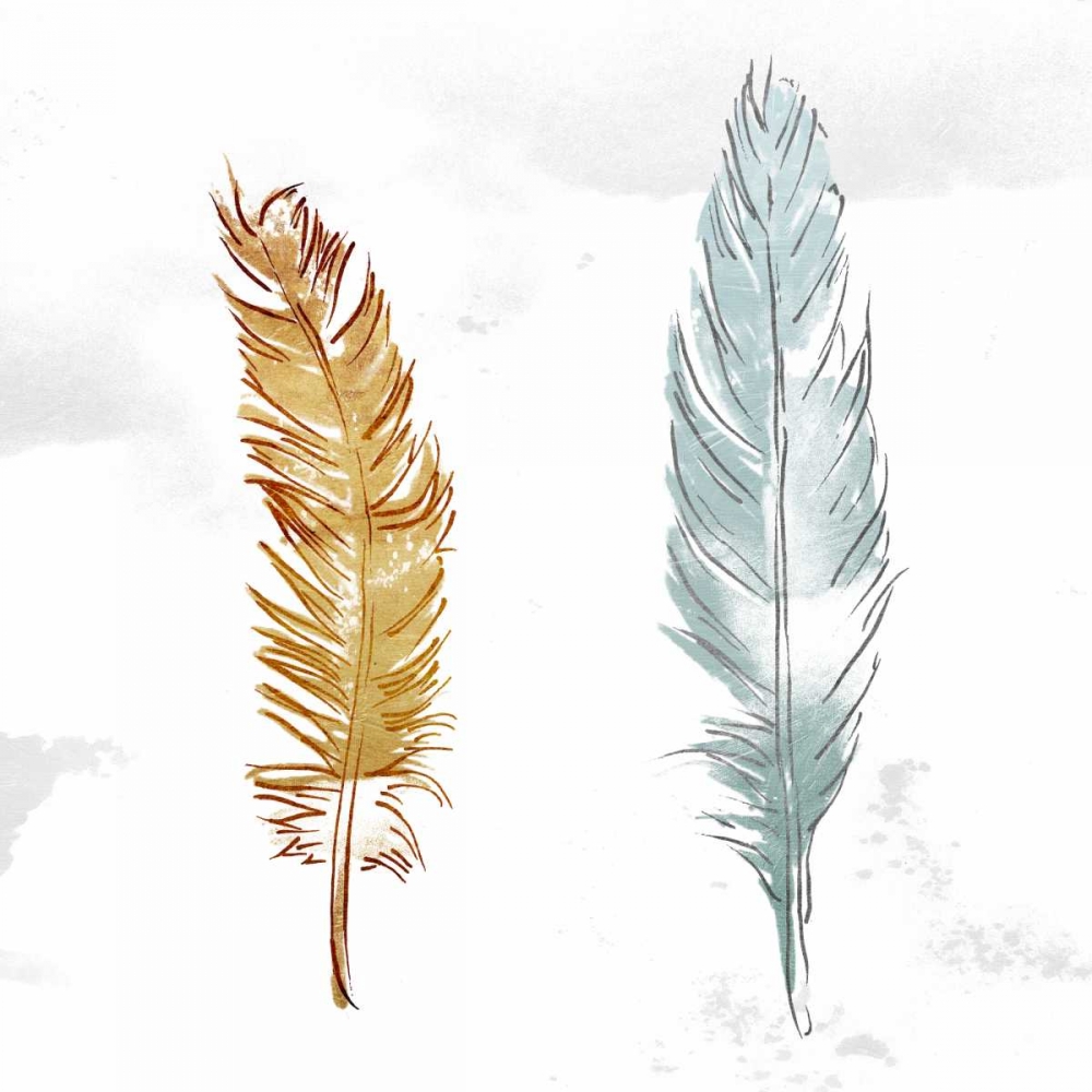 Gold Silver Feather art print by OnRei for $57.95 CAD
