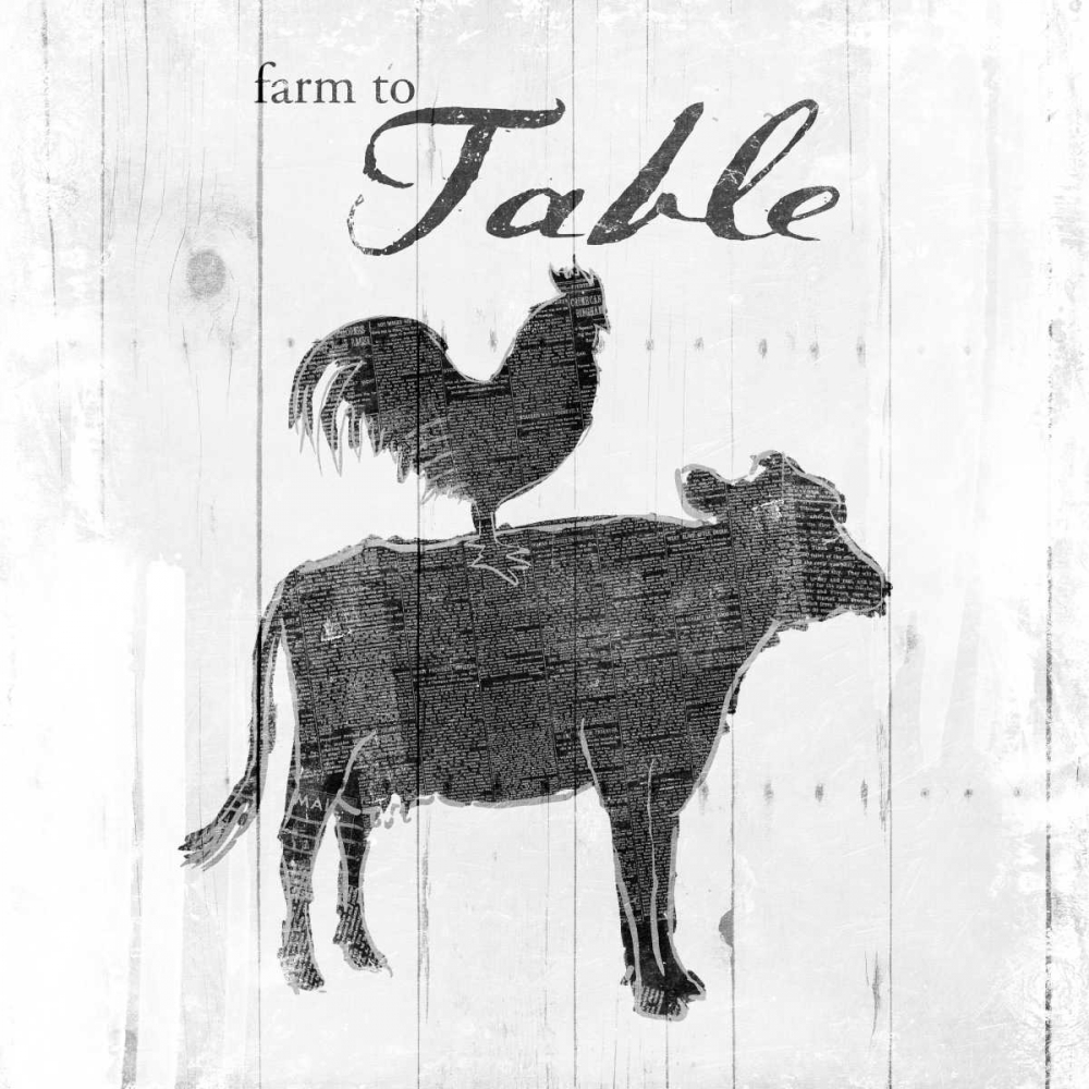 Farm to Chicken and Cow art print by OnRei for $57.95 CAD