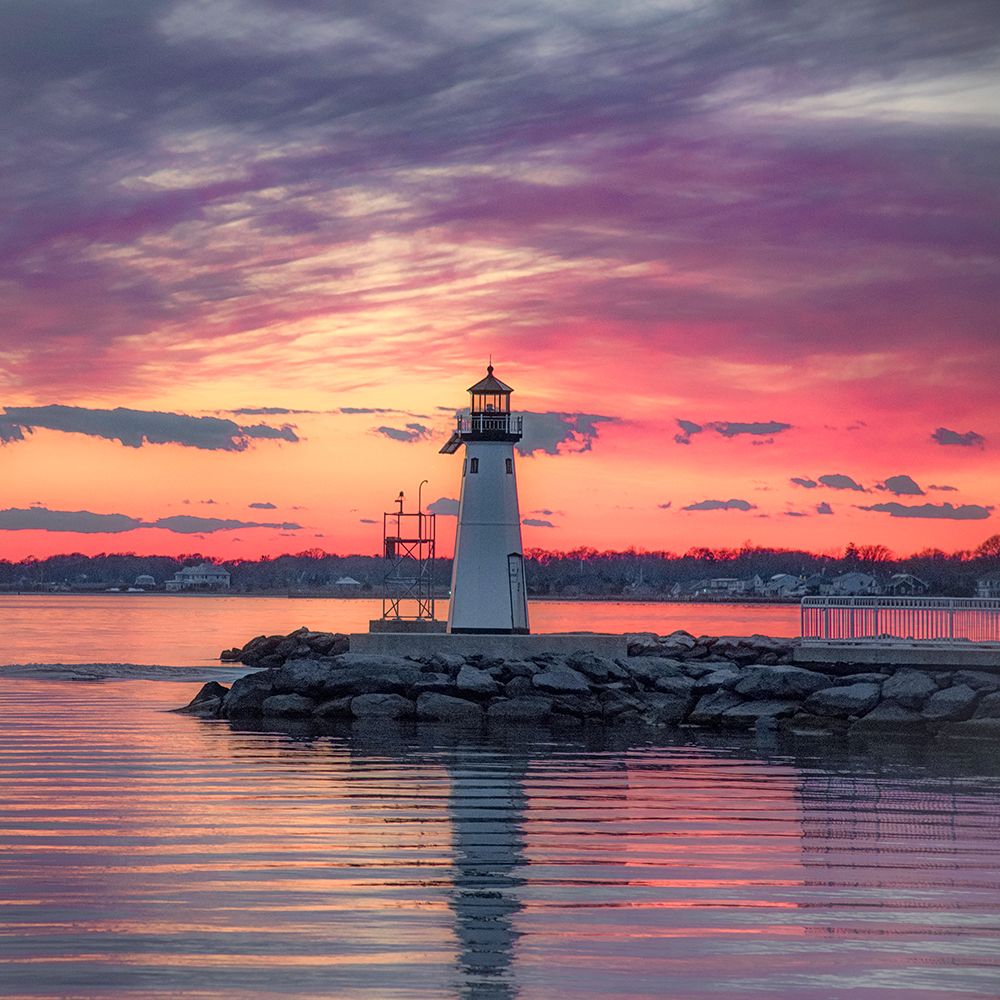 Lighthouse At Sunset art print by Pat DeLuca for $57.95 CAD
