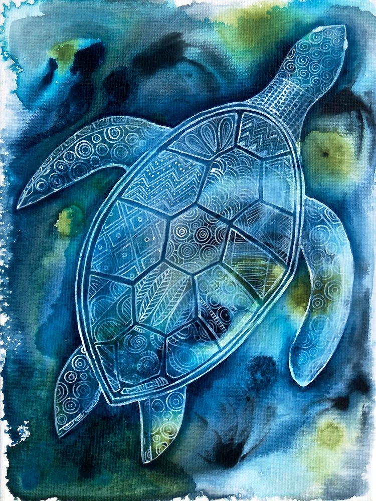 Vibrant Turtle 1 art print by Pam Varacek for $57.95 CAD