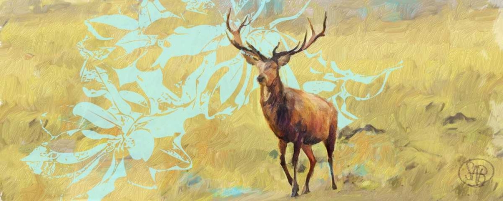 Stag With Magnolia art print by Sarah Butcher for $57.95 CAD