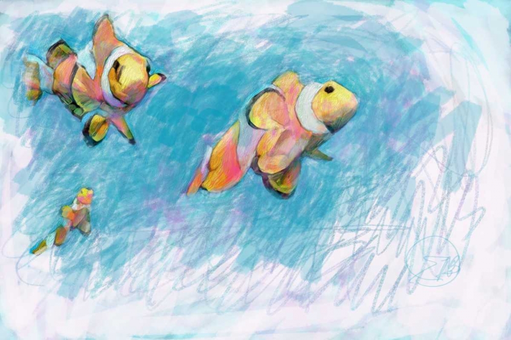 Clowfish Trio art print by Sarah Butcher for $57.95 CAD