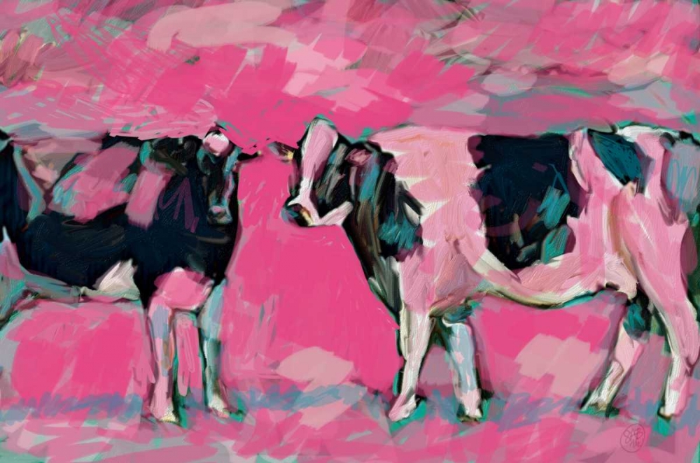 Pink Cows 1 art print by Sarah Butcher for $57.95 CAD