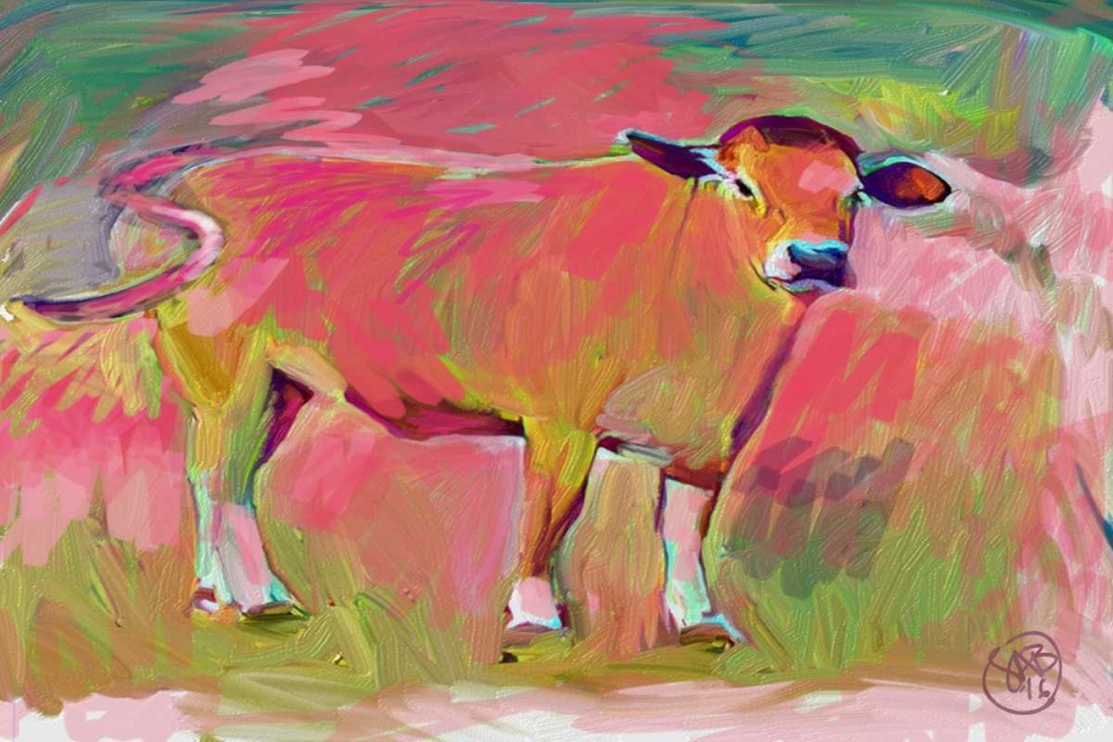 Pink Calf 2 art print by Sarah Butcher for $57.95 CAD