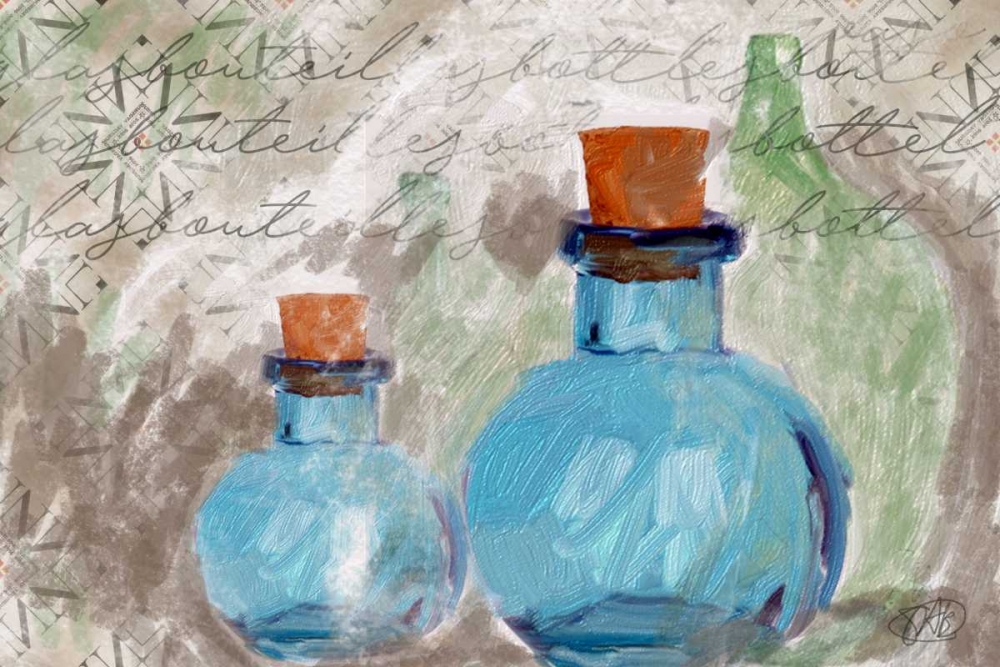 Blue Glass Bottles art print by Sarah Butcher for $57.95 CAD