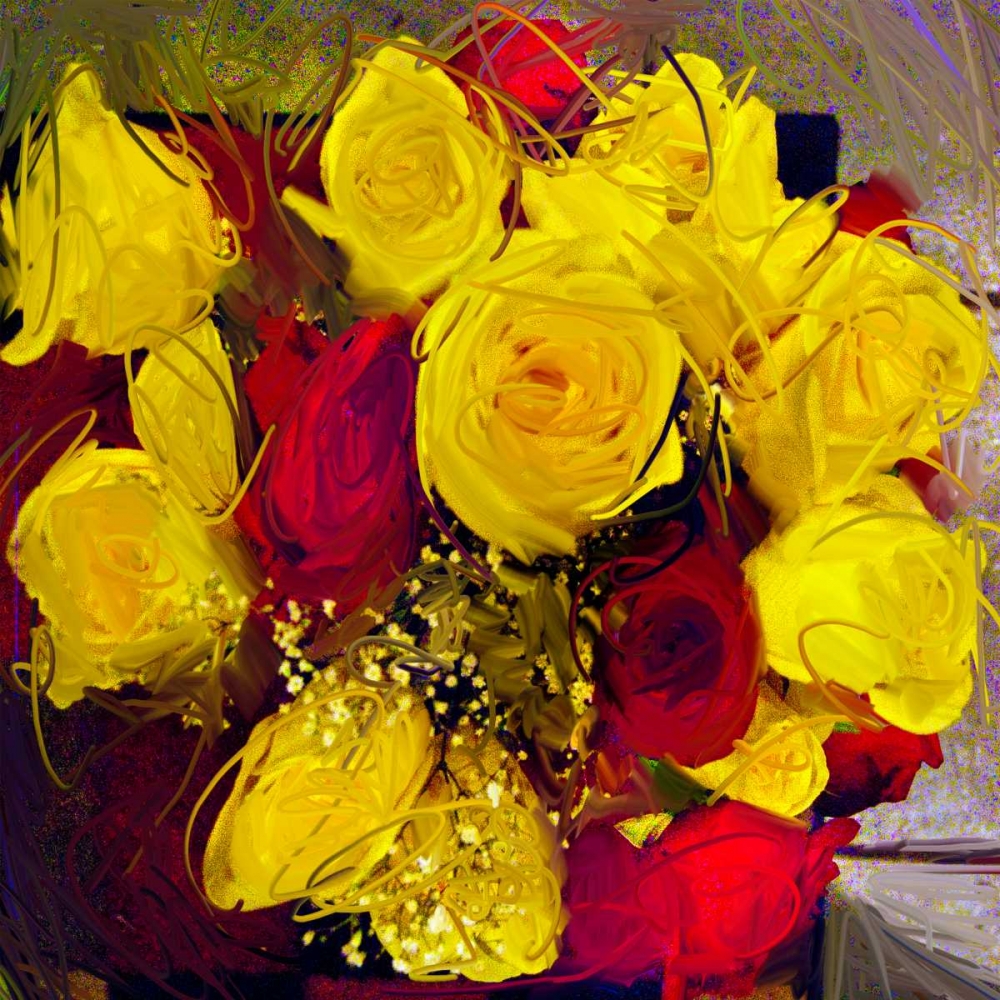 Yellow And Red Roses art print by Sarah Butcher for $57.95 CAD