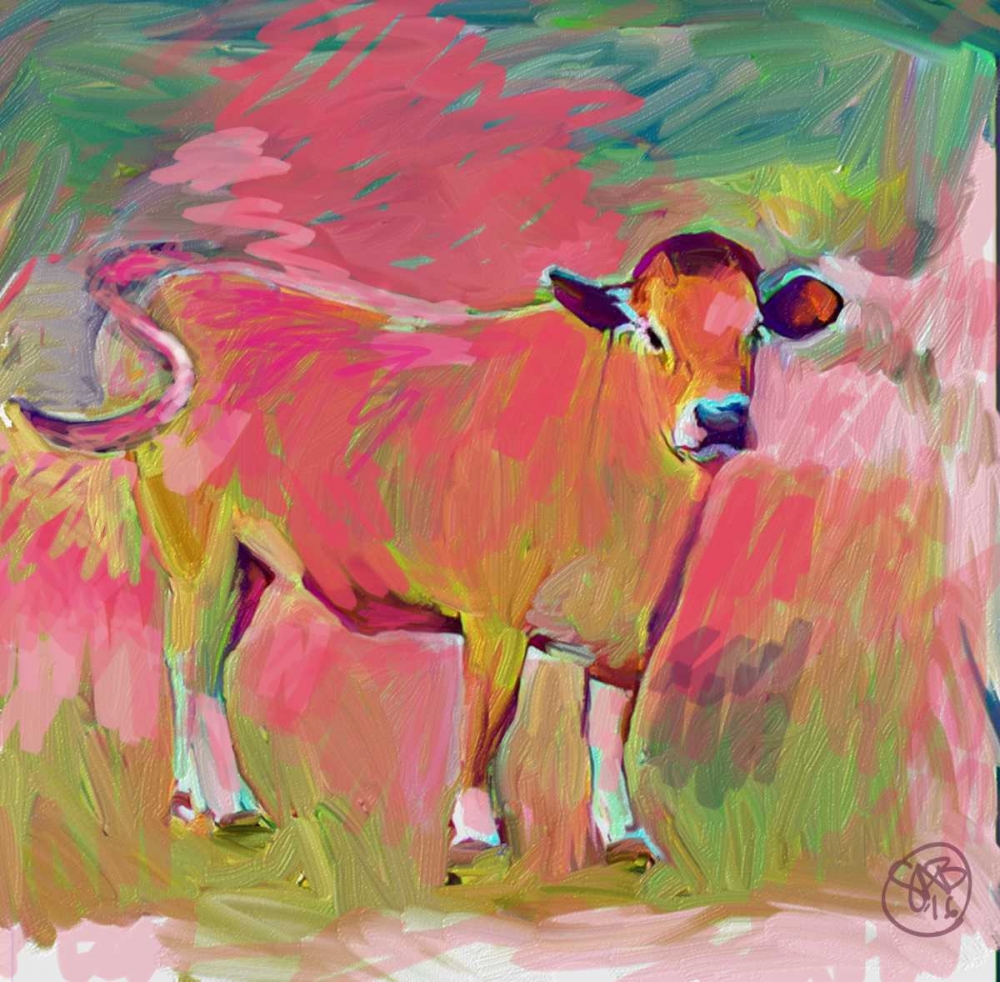 Pink Calf art print by Sarah Butcher for $57.95 CAD