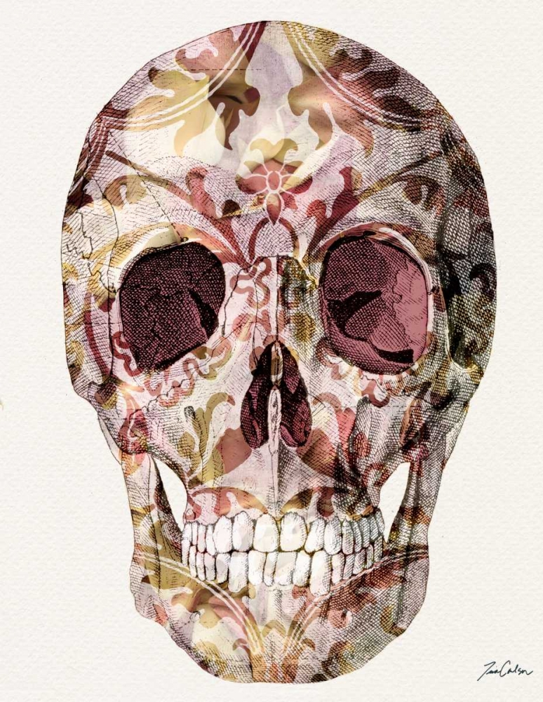 Skull And Rose Petals art print by Tina Carlson for $57.95 CAD