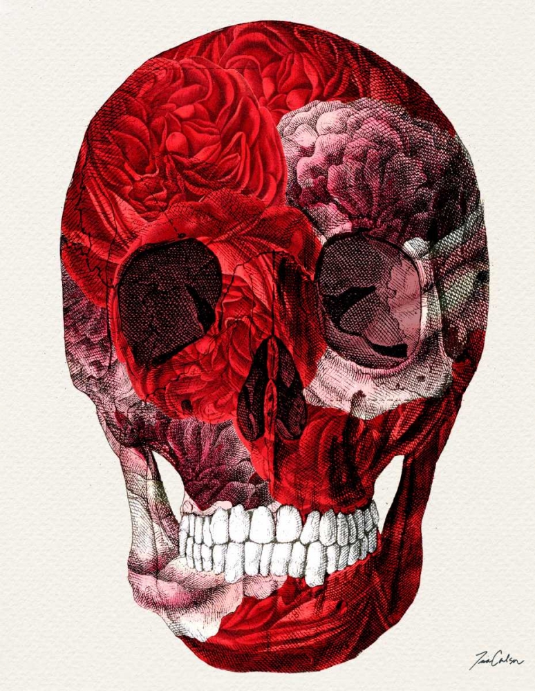 Skull With Roses art print by Tina Carlson for $57.95 CAD