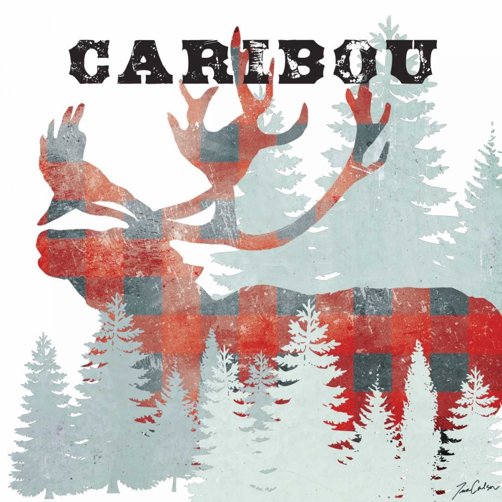 Plaid Caribou art print by Tina Carlson for $57.95 CAD