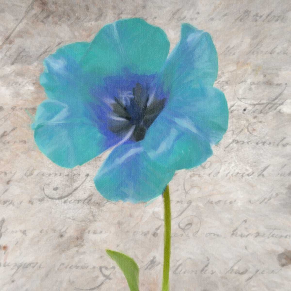 Blue Scripted Floral I art print by Taylor Greene for $57.95 CAD