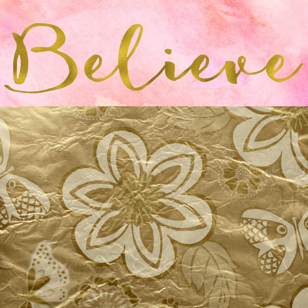 Believe Golden Flowers art print by Taylor Greene for $57.95 CAD