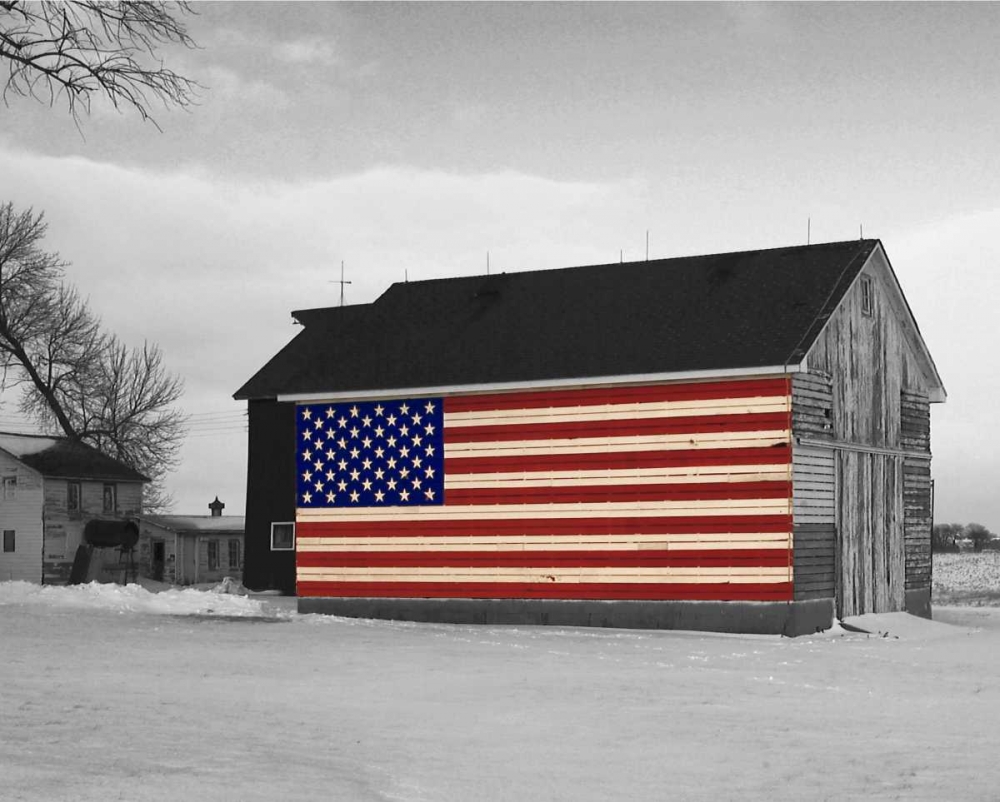 Flag Barn 2 art print by Tom Petroff for $57.95 CAD
