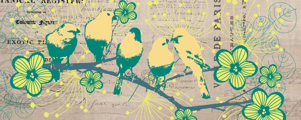 Bird Botanical Yellow art print by Elizabeth Jordan for $57.95 CAD