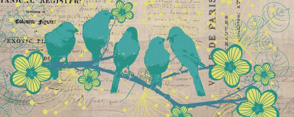 Bird Botanical Blue art print by Elizabeth Jordan for $57.95 CAD