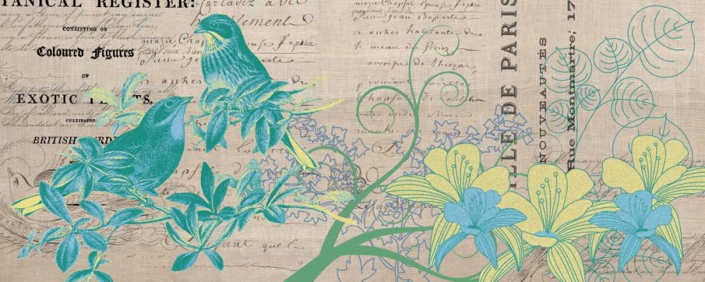 Bird Botanical Blue 2 art print by Elizabeth Jordan for $57.95 CAD