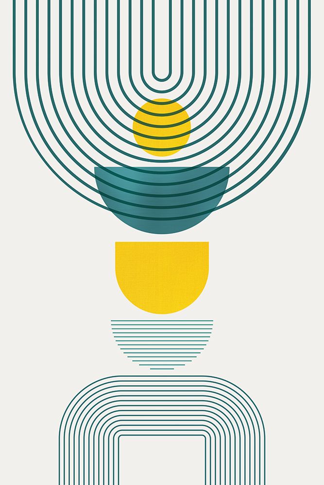 Mid Century Teal Yellow 1 art print by Urban Epiphany for $57.95 CAD