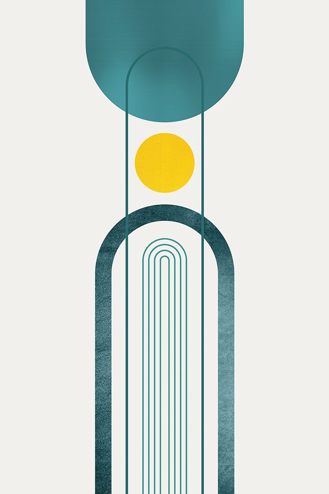 Mid Century Teal Yellow 2 art print by Urban Epiphany for $57.95 CAD