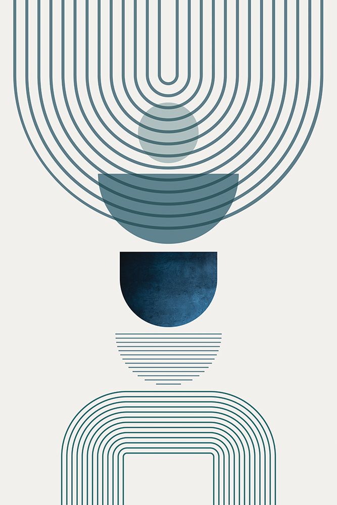 Mid CenturyModern Navy Teal 2 art print by Urban Epiphany for $57.95 CAD