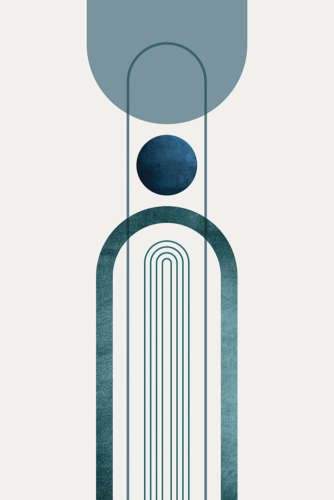 Mid CenturyModern Navy Teal 3 art print by Urban Epiphany for $57.95 CAD