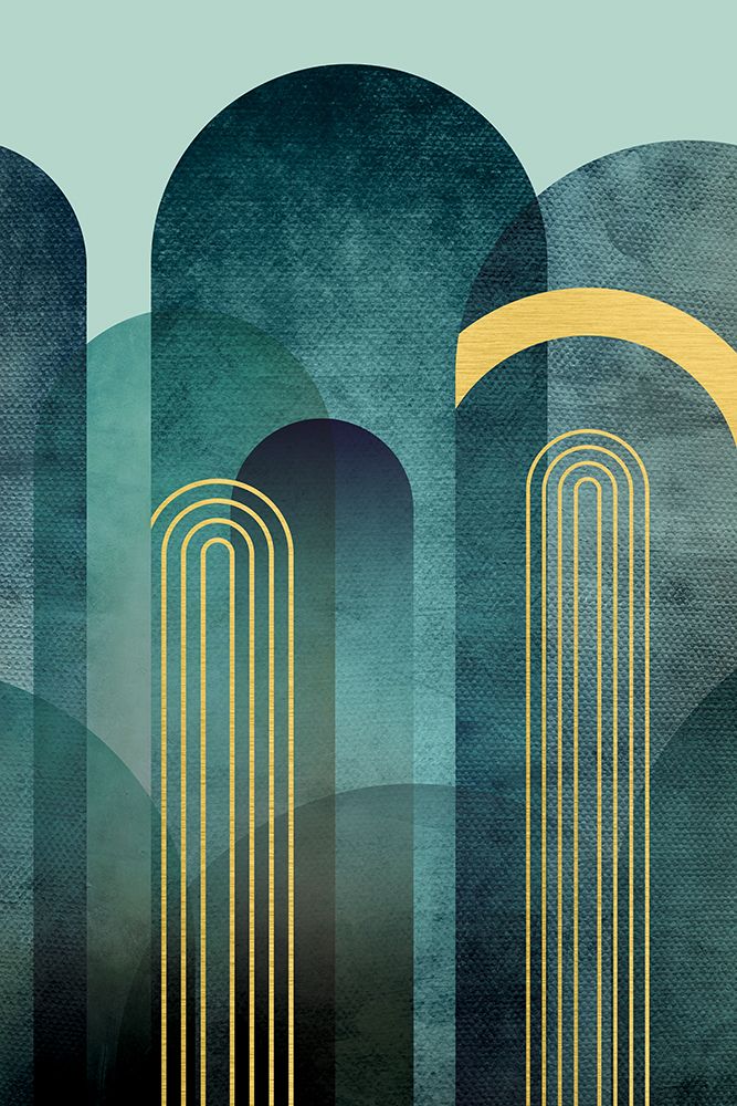 MidCentury Arches Teal art print by Urban Epiphany for $57.95 CAD
