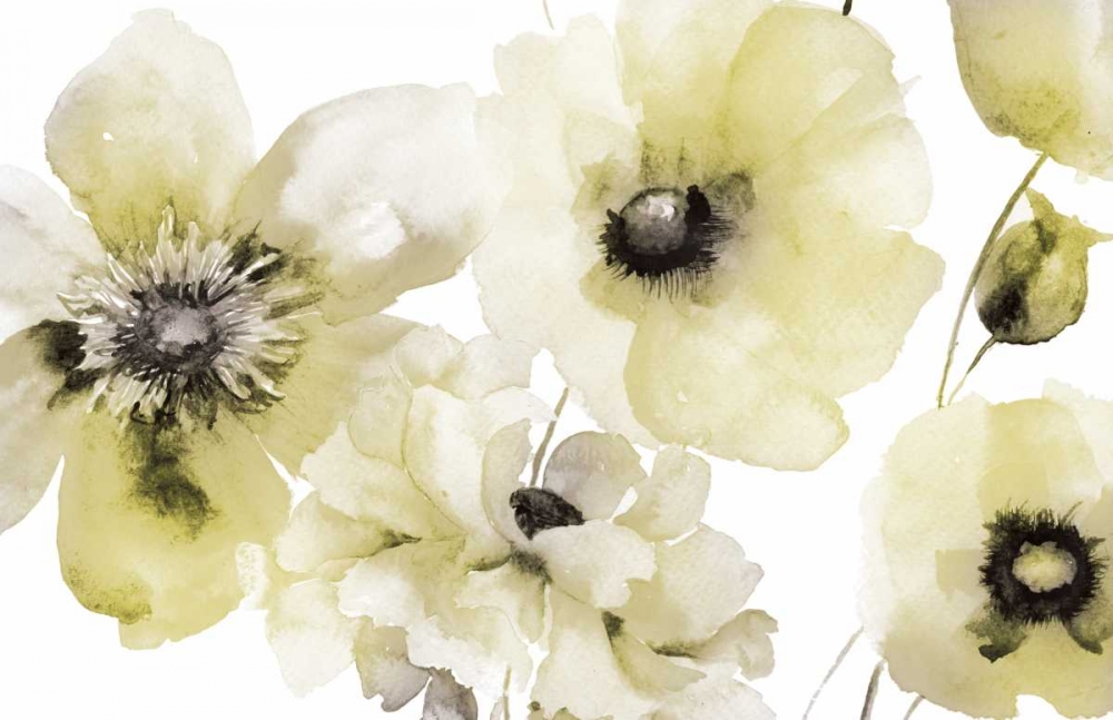 Gray Yellow Flora 3 art print by Victoria Brown for $57.95 CAD
