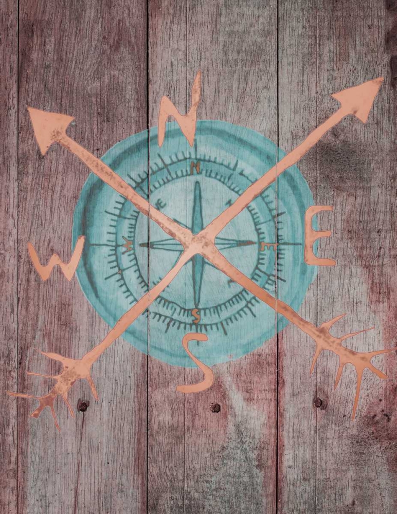 Teal Compass 1 art print by Victoria Brown for $57.95 CAD