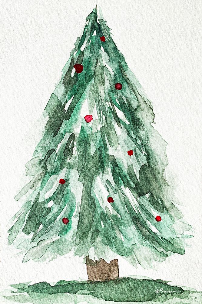 Christmas Tree Watercolor 1 art print by Victoria Brown for $57.95 CAD