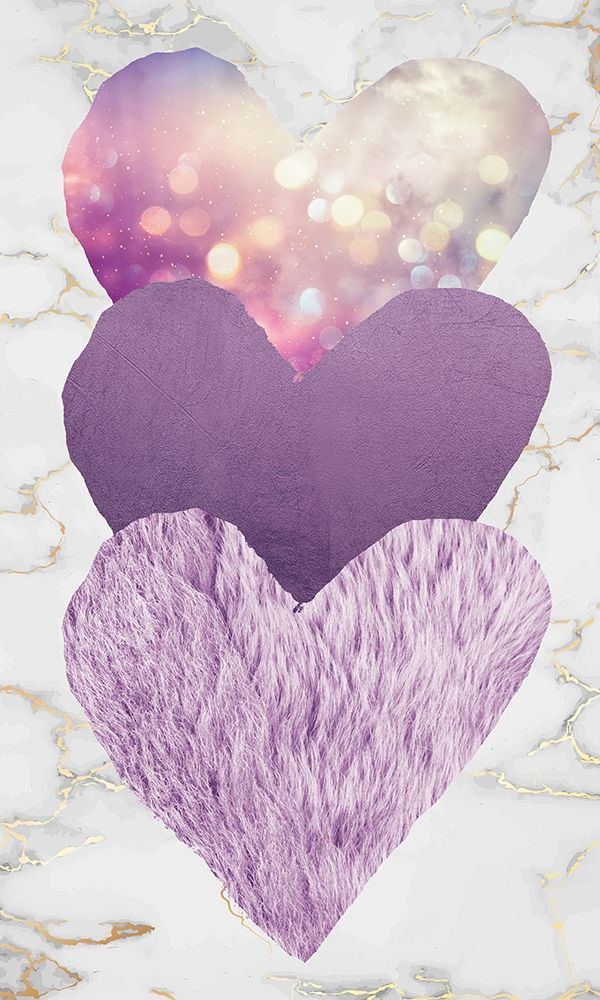 Triple Heart Purple art print by Victoria Brown for $57.95 CAD