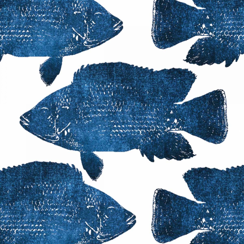 Navy Fish Collage art print by Victoria Brown for $57.95 CAD