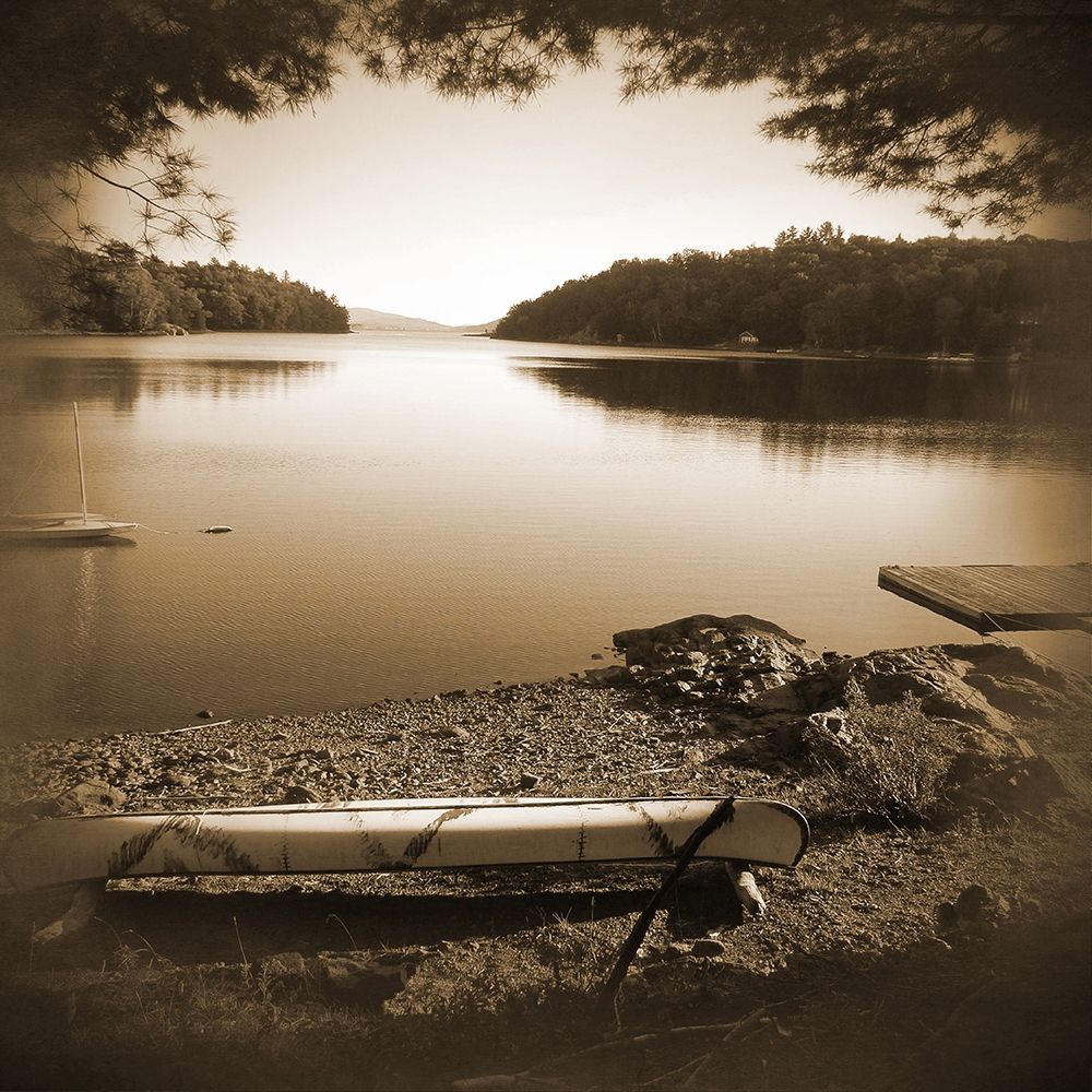 Canoe on Shore Sepia 1 art print by Suzanne Foschino for $57.95 CAD