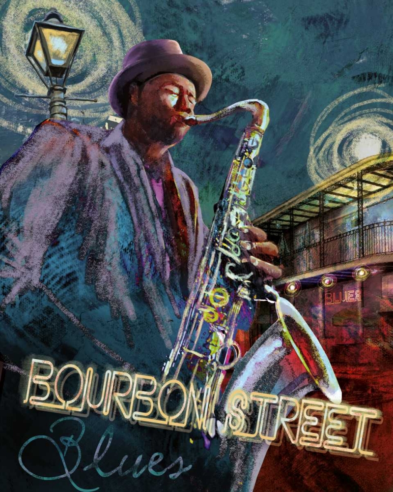 Bourbon St. Blues art print by Conrad Knutsen for $57.95 CAD