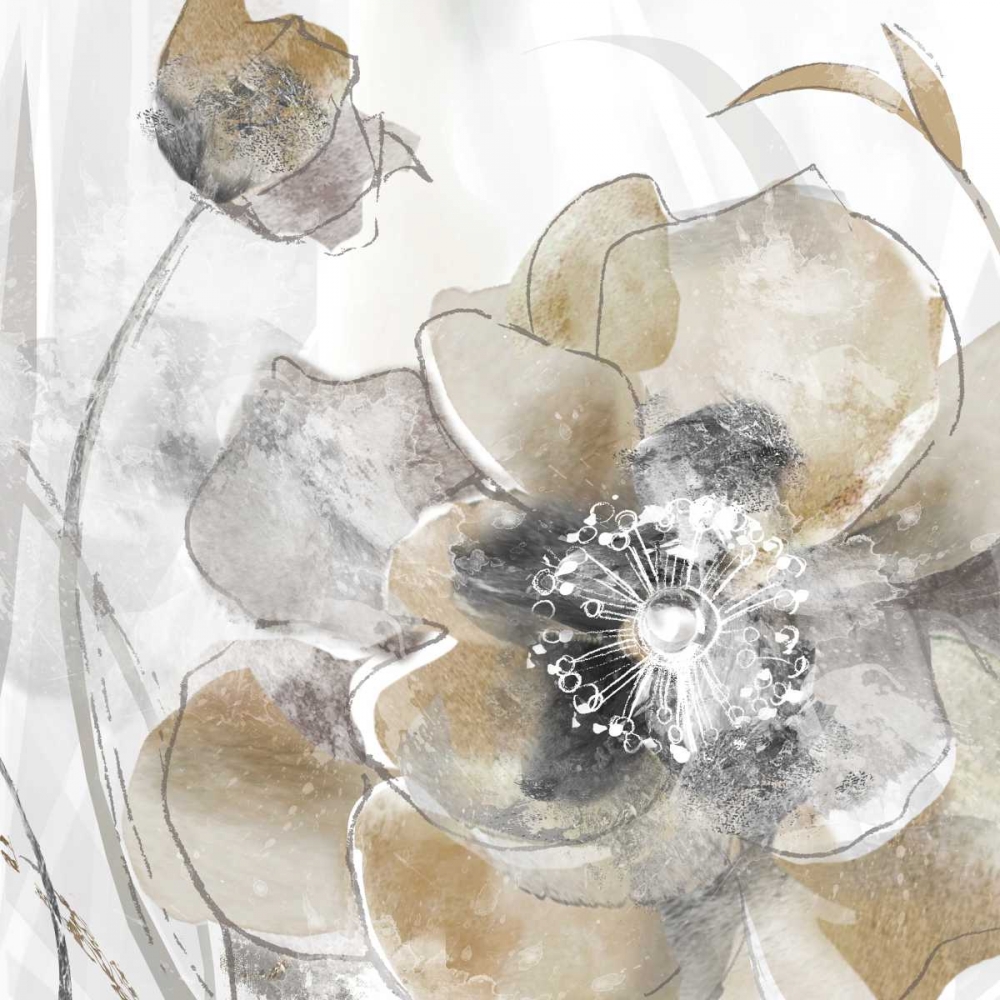 Taupe Spring Poppy art print by Maria Donovan for $57.95 CAD