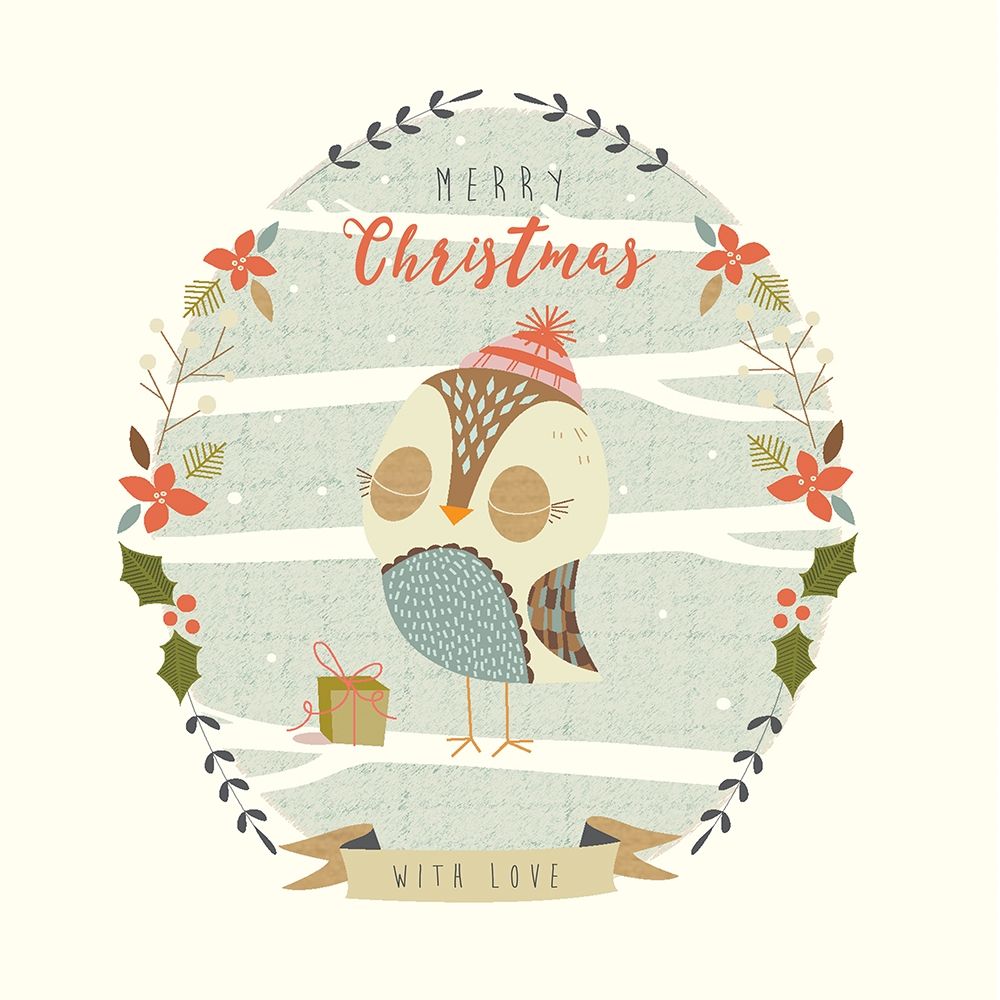 Holly Berry Owl art print by Nicola Evans for $57.95 CAD