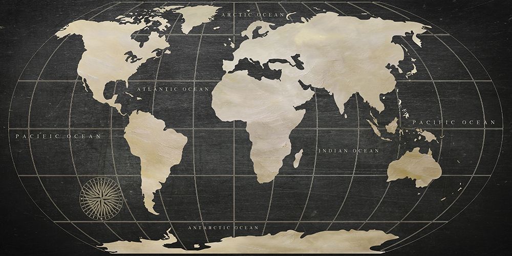 Vintage World Map art print by Nan for $57.95 CAD