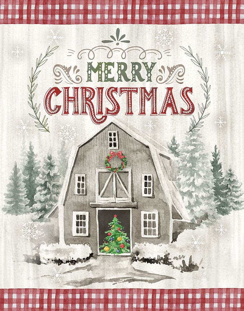 Christmas Barn art print by Conrad Knutsen for $57.95 CAD