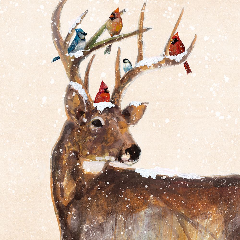 Winter Stag and Friends art print by Ruane Manning for $57.95 CAD