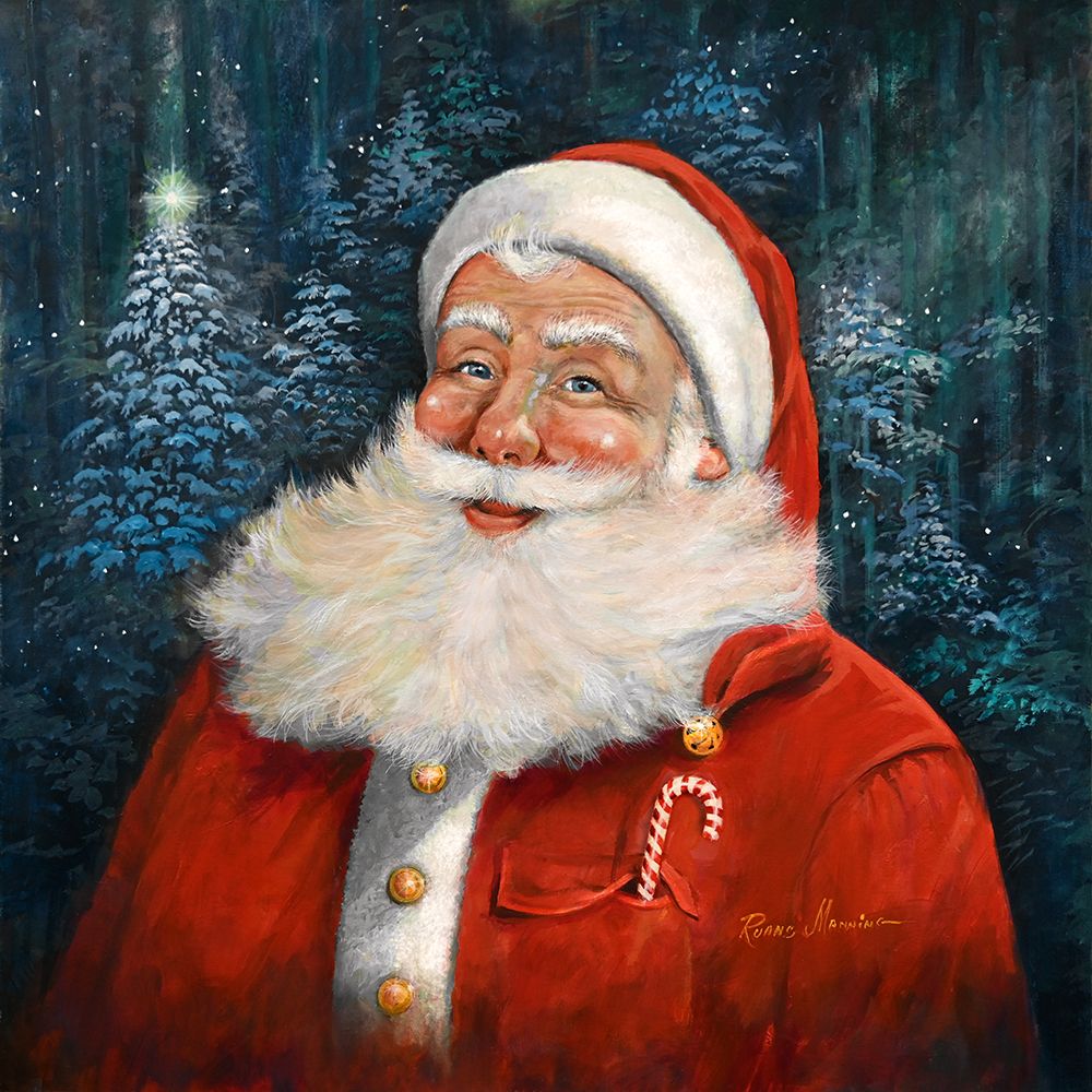 Candy Cane Santa art print by Ruane Manning for $57.95 CAD