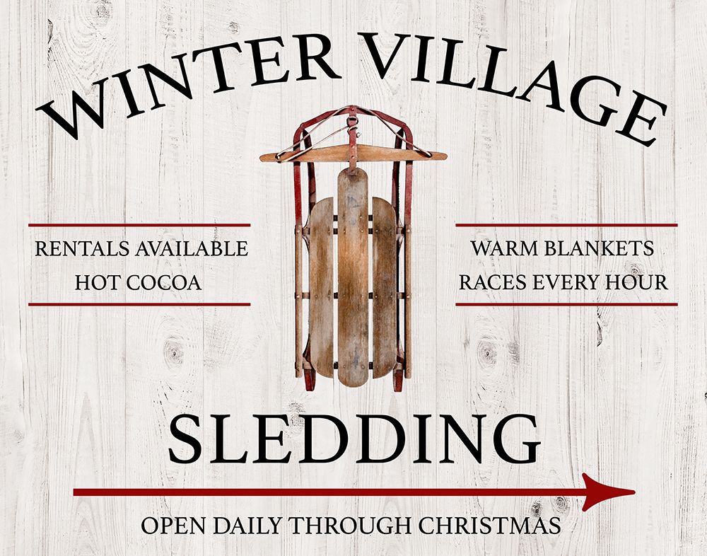 Winter Village Sledding art print by Conrad Knutsen for $57.95 CAD