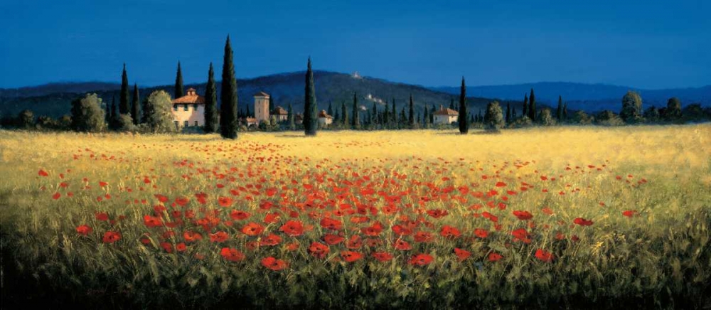 Tuscan Panorama - Poppies art print by David Short for $57.95 CAD