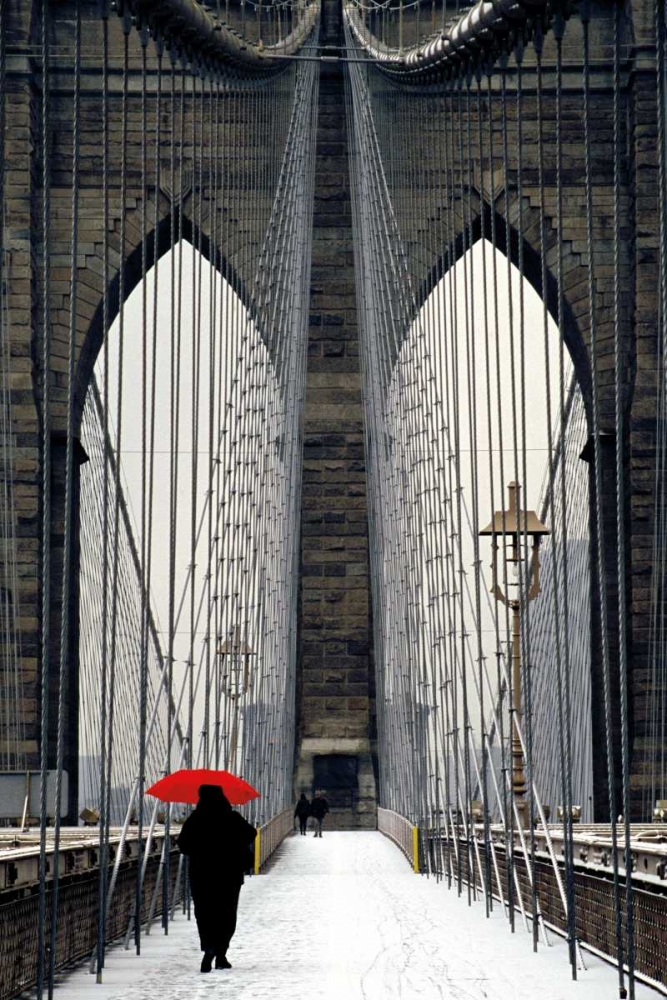 Brooklyn Bridge Meets Red art print by Michael Cahill for $57.95 CAD